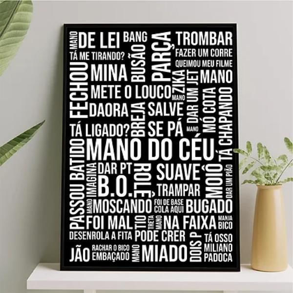 Quadro Gírias De São Paulo Preto E Branco 33x24cm - Carrefour