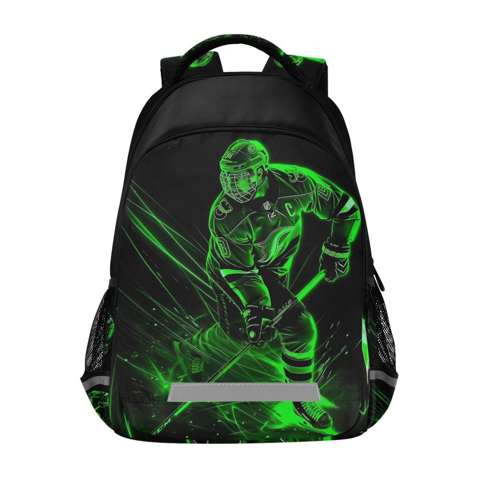 Mochila Lficrtan Green Hockey Player Para Crianças De 6 A 12 Anos