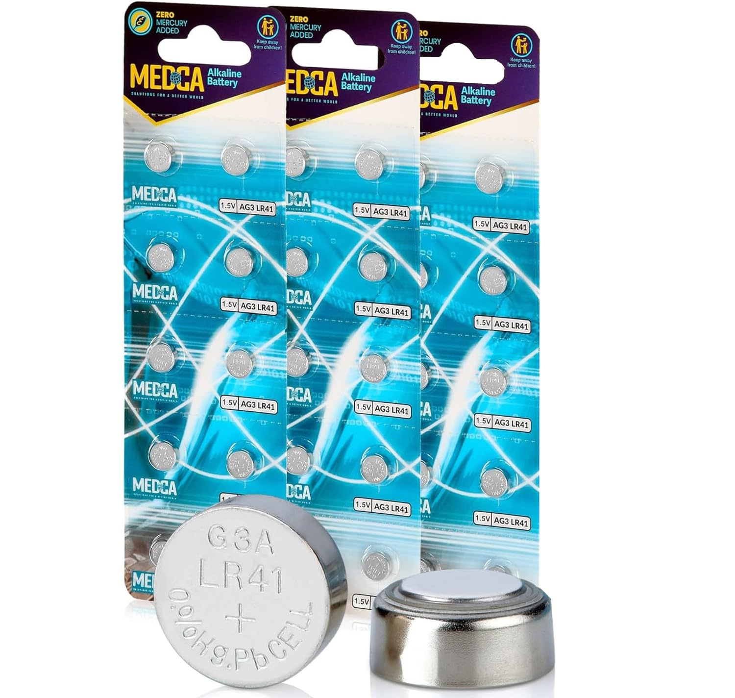 Pilhas Alcalinas Medca Lr41 1.5v - Pacote Com 30