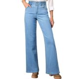 Jeans Astylish, Jeans Femininos De Cintura Alta E Pernas Largas, Azul Celeste
