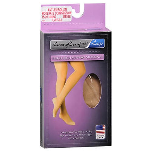 Meias De Apoio Antiembolia Para Pernas Loving Comfort Na Altura Da Coxa Grandes 1 Par Da Scott Specialties (pacote Com 4)