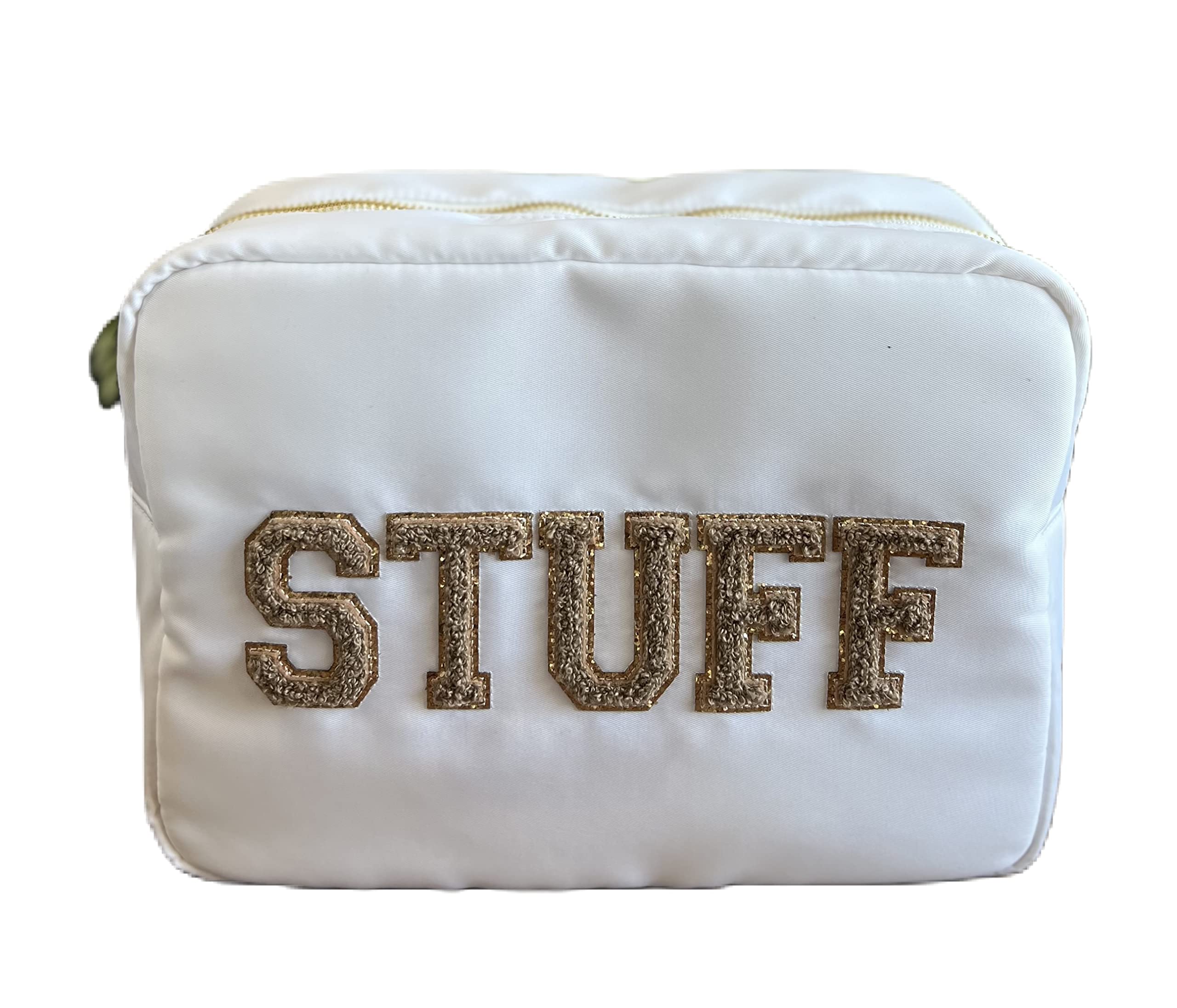 Bolsa De Cosméticos Skyten Chenille Letter Nylon White G-large