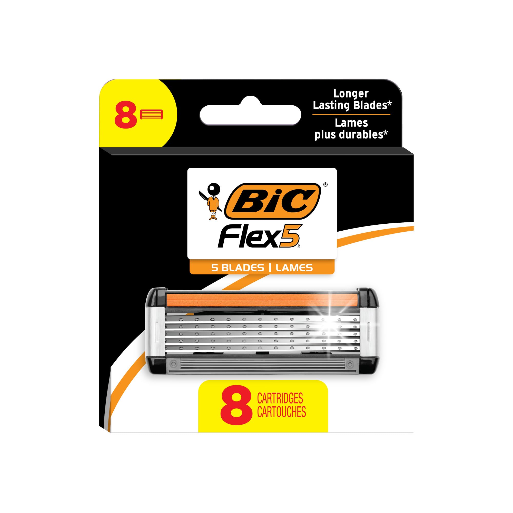 Cartuchos Razor Bic Flex 5 Recarregáveis Para Homens (8 Recargas)