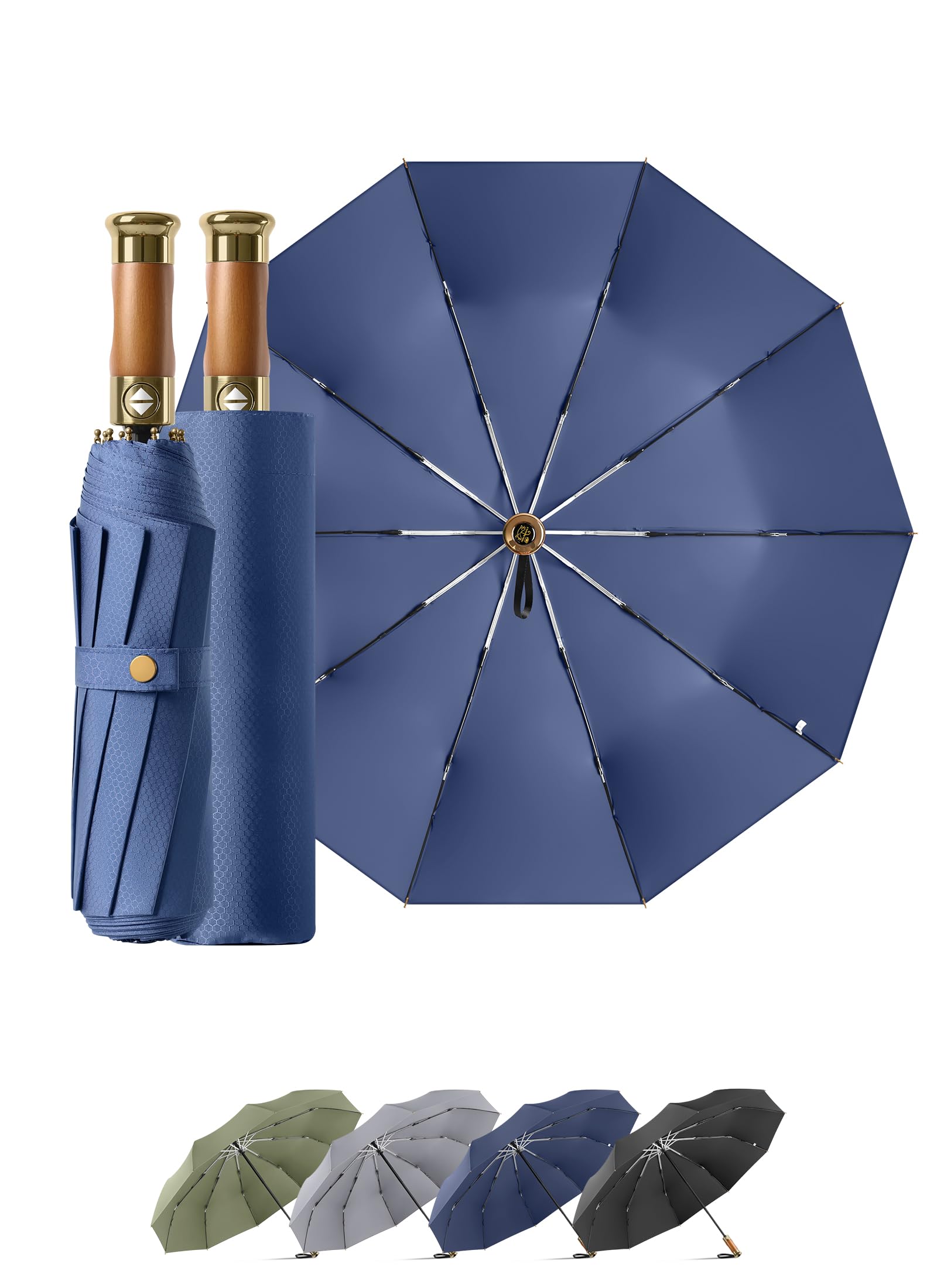Umbrella Rain Cats Large 114/127 Cm Com Nervuras De Fibra De Vidro À Prova De Vento