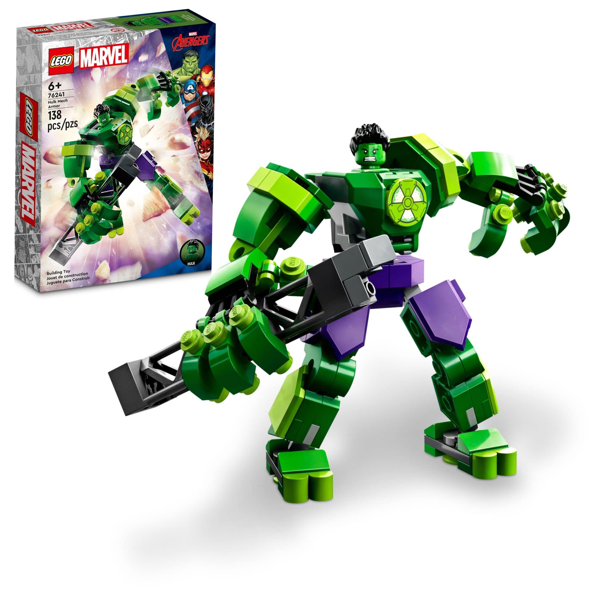 Conjunto De Bonecos De Ação Lego Marvel Hulk Mech Armor 76241