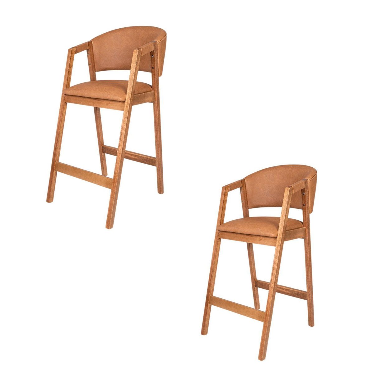 Kit 2 Banquetas Courino Restaurante Bares Cozinha Hibisco Caramelo