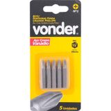 Bits Ponteira Philips 1/4 N.1 3/16x75mm Com 5 Peças Vonder