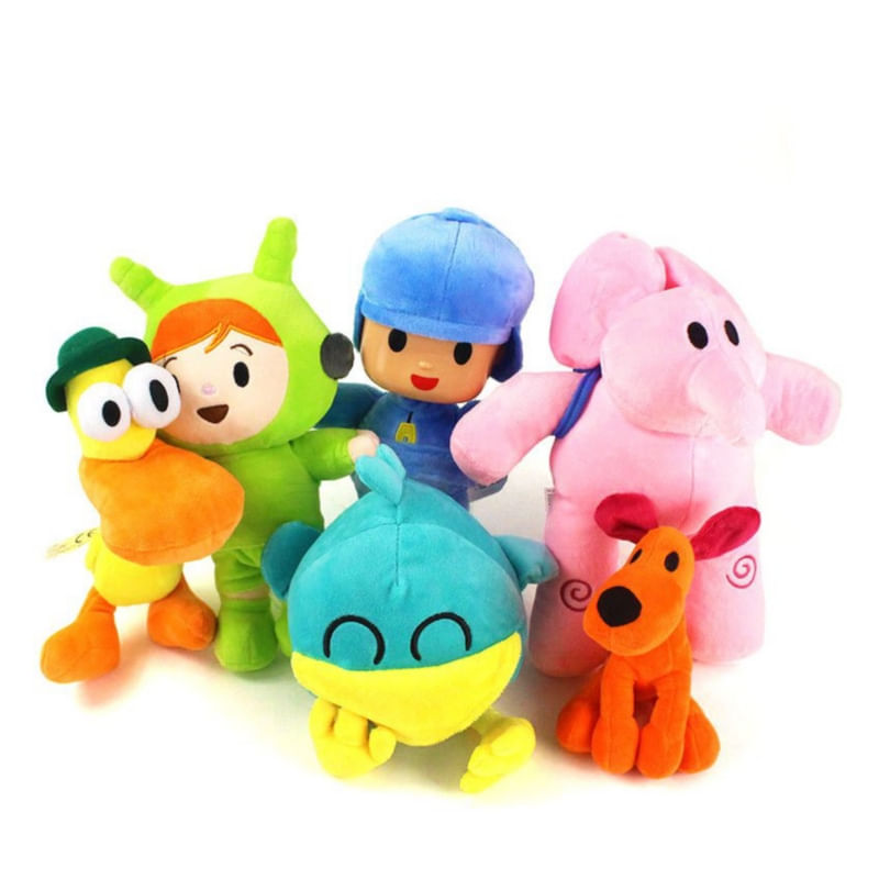 Kit De Brinquedos De Pelúcia Pocoyo Dolls Original, 6 Unidades Com Elly, Pato, Lou