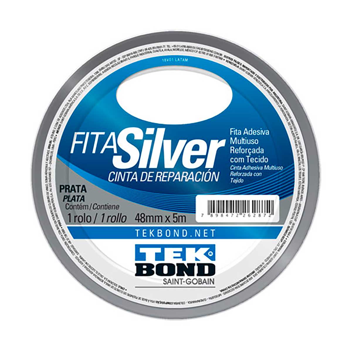 Fita Adesiva Prata Tekbond 48 mm x 5 M