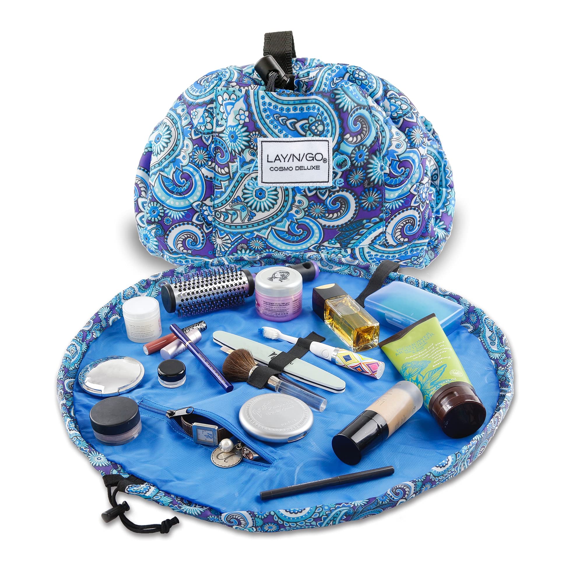 Organizador De Bolsas De Cosméticos E Maquiagem Lay-n-go Cosmo Deluxe Blue