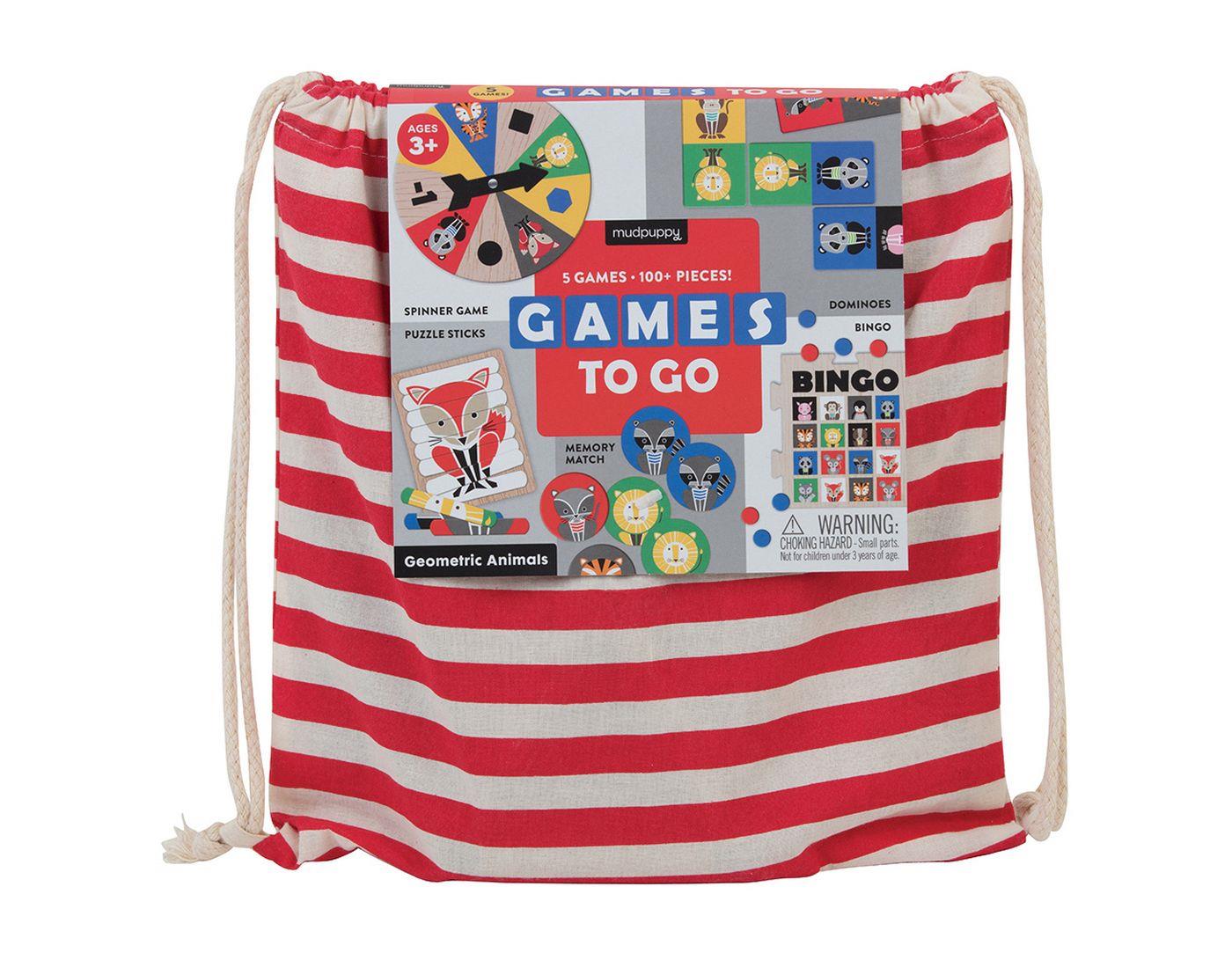 Big Bag De 5 Jogos Geométricos Animais Puzzle Dominios Bingo