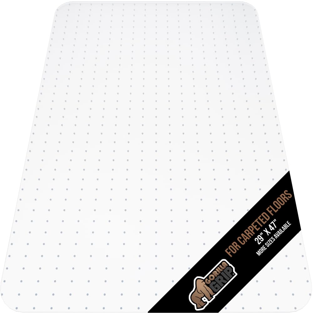 Tapete De Cadeira Gorilla Grip Para Piso De Carpete 120x75cm Transparente