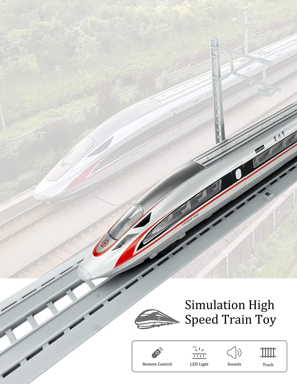 Conjunto De Trem-bala Elétrico, Brinquedo Modelo Ferroviário De