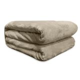 Cobertor Casal Flannel Liso Bege - Andreza