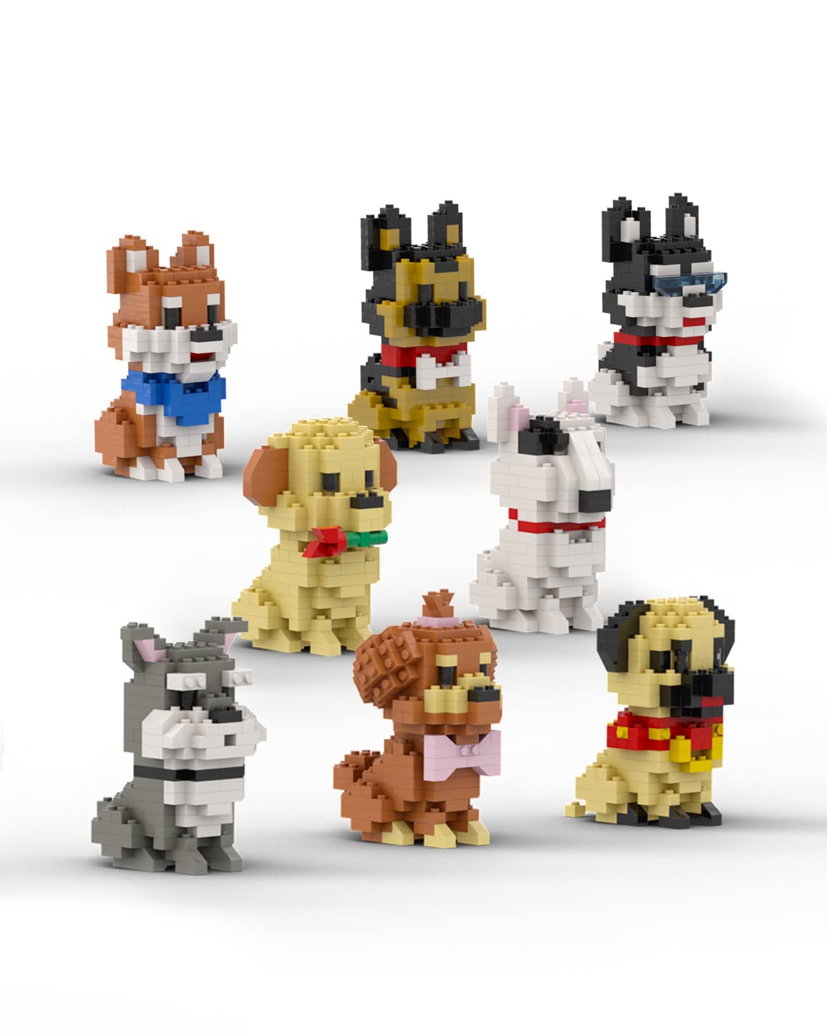 Conjunto De Cães Micro Mini Blocks Dovob 8 Em 1 Com 1616 Peças