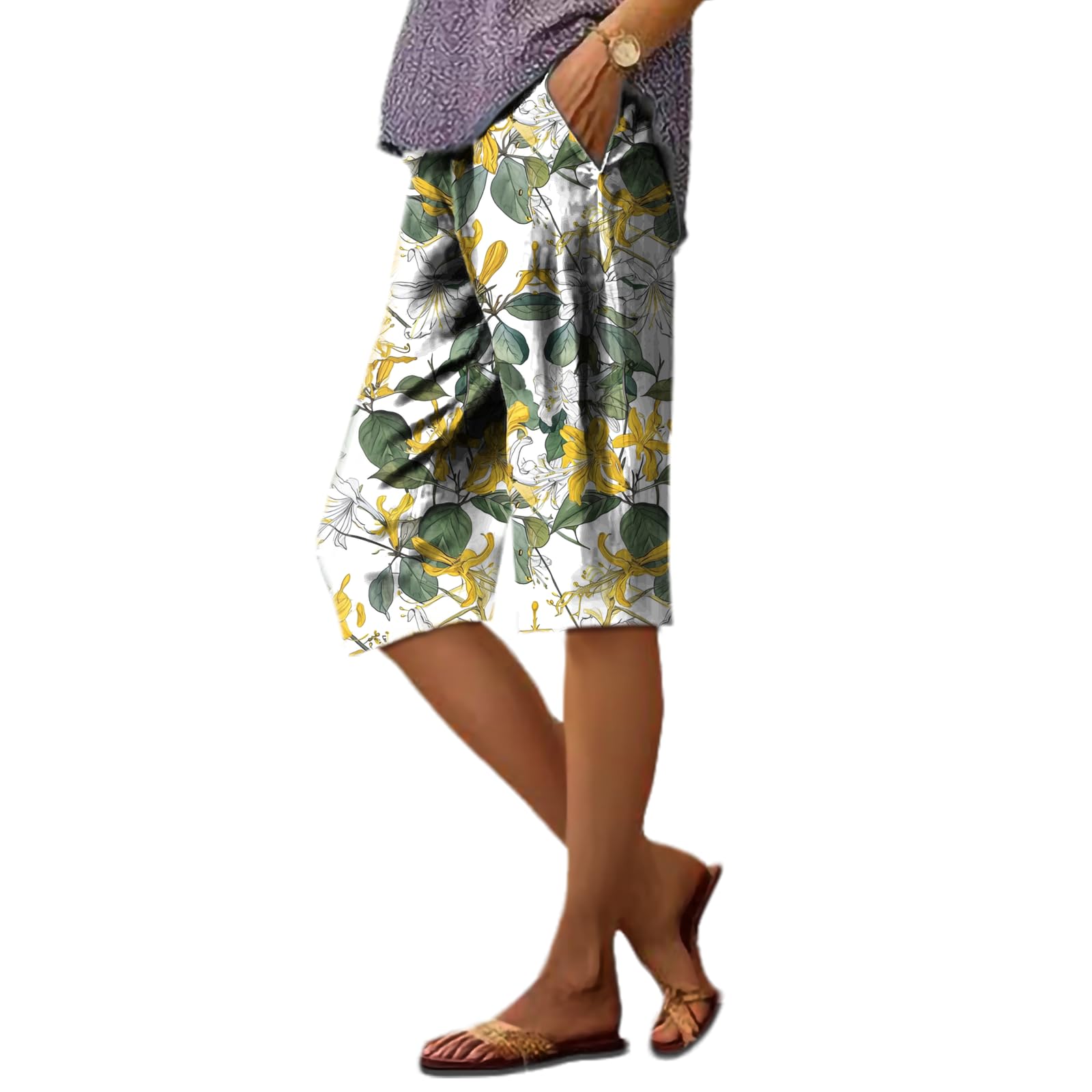 Calças Domirica Summer Floral Print Femininas De Algodão 3gg