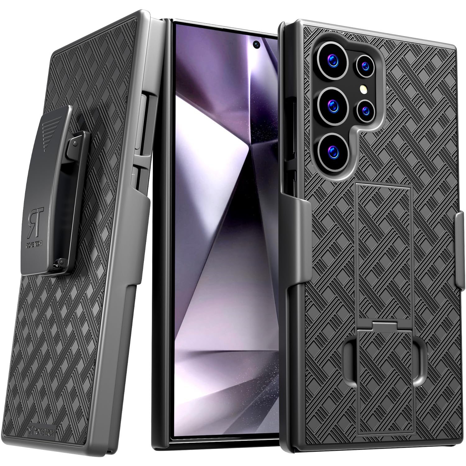 Capa De Telefone Samsung Galaxy S23 Ultra Com Clipe De Cinto Preta