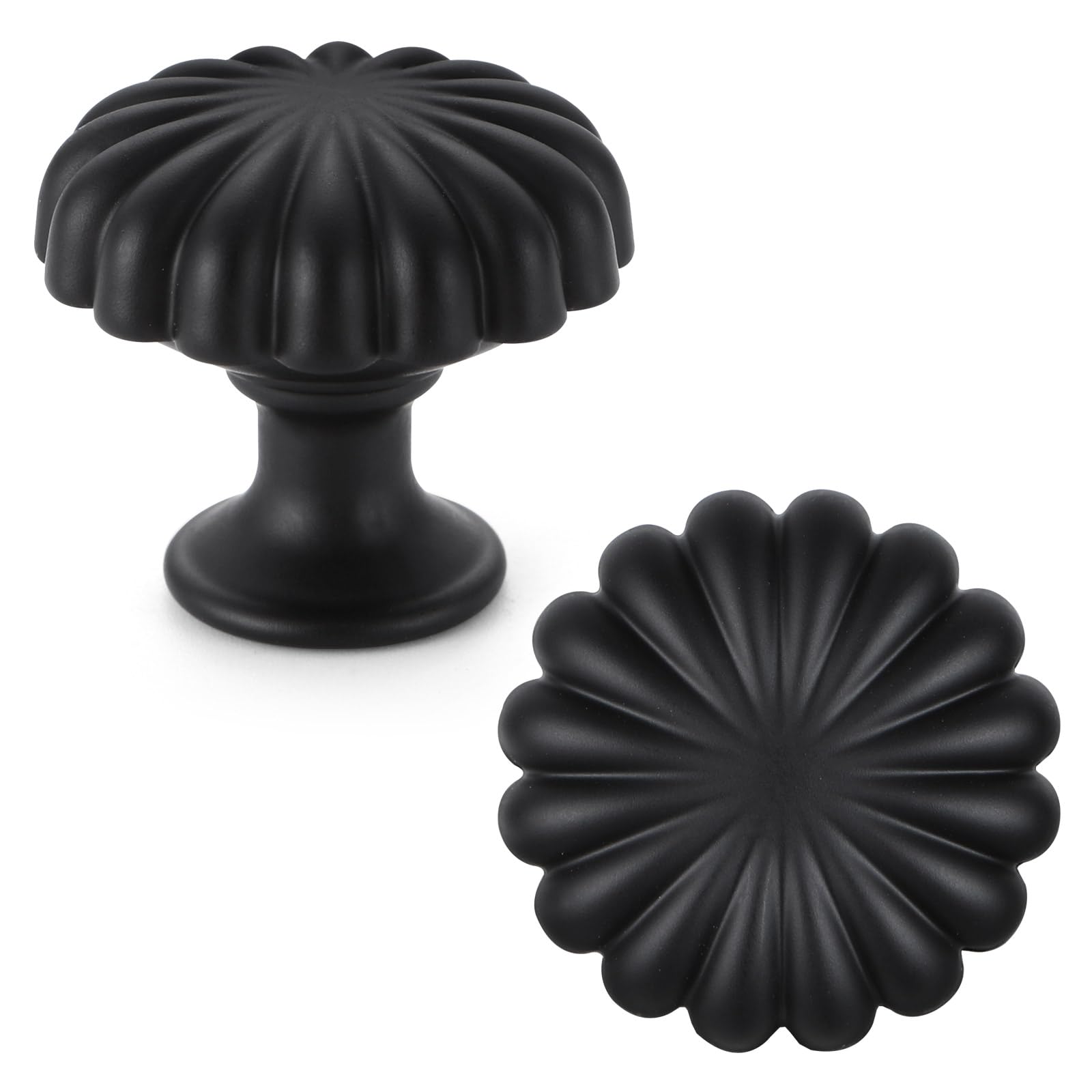 Knobs De Gabinete Fapual Matte Black Zinc Alloy, Pacote Com 10