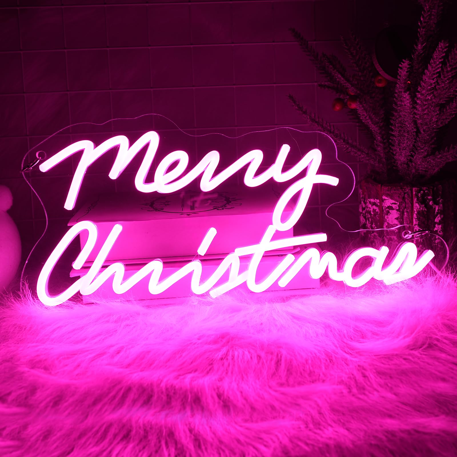Neon Sign Shine Decor Feliz Natal, Usb/bateria Regulável