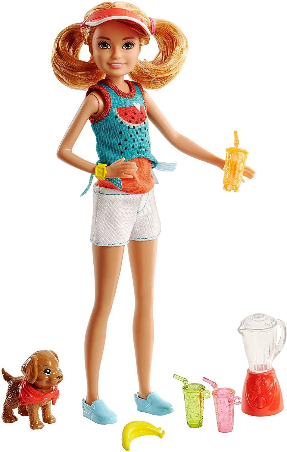 Boneca Barbie Stacie Playset Com Suco E Cachorrinho