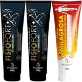 Kit 2 Pomada Fisiofort Premium 150g 1 Pomada Milagrosa 150g