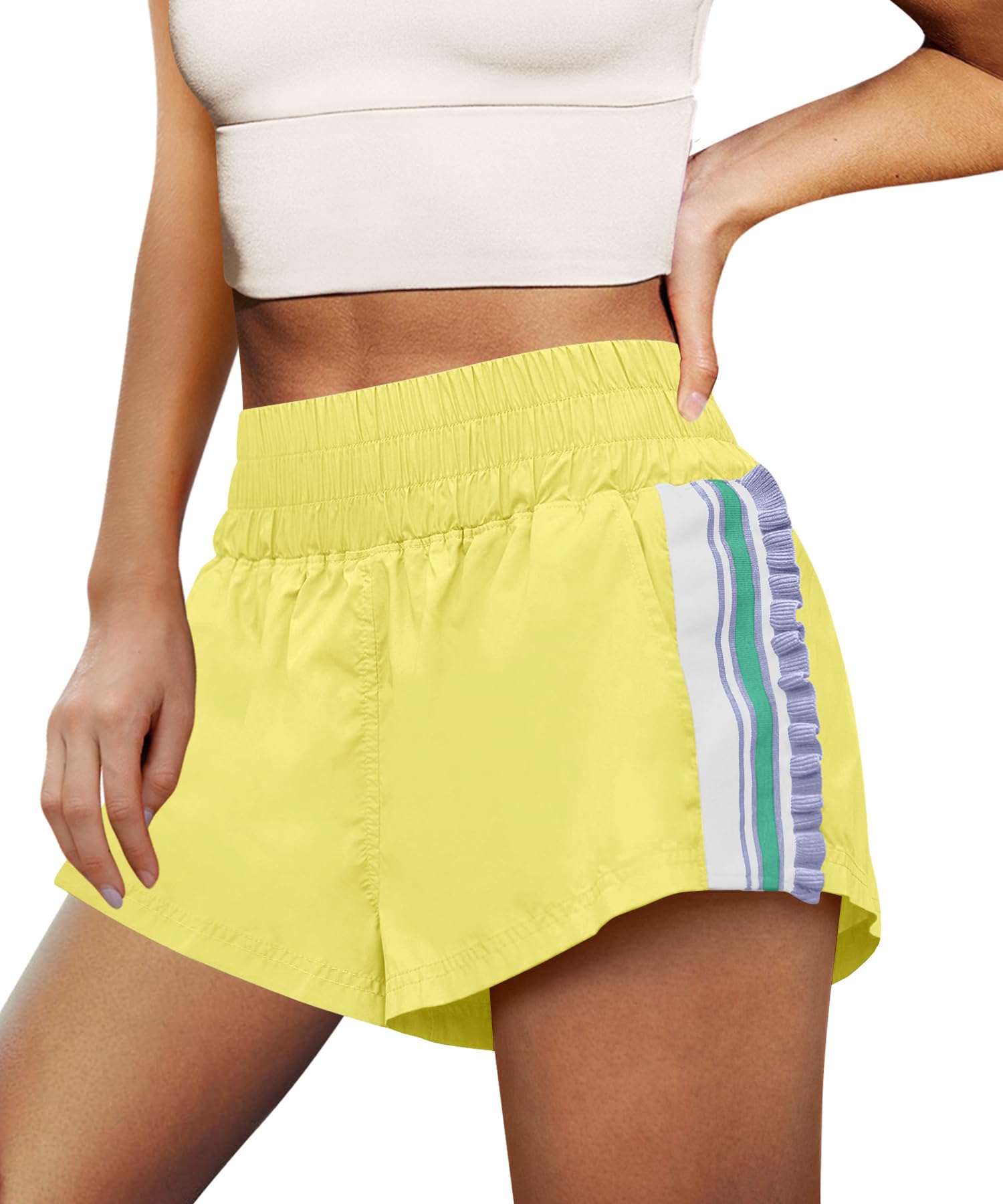 Shorts De Corrida Lamissche Athletic De Cintura Alta Para Mulheres
