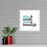 Quadro Quadrado Oxalá E Iemanjá - 33x33cm - Com Vidro