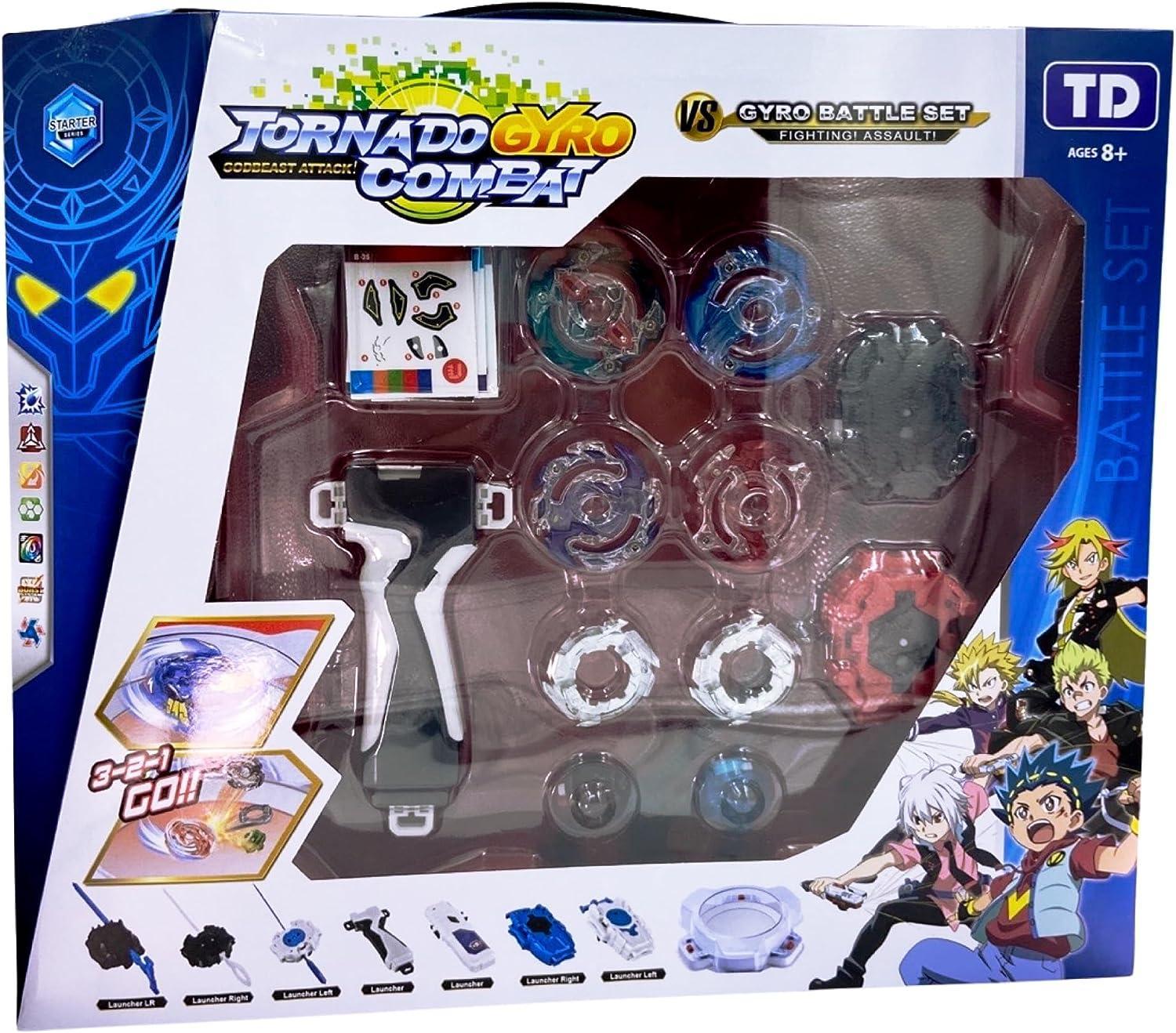 Tornado Gyro Combat - 4 Beyblades + Arena + Lançadores - Carrefour