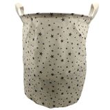 Cesto Organizador Multiuso Tecido Brinquedo - Branco/estrela