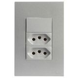 Kit Interruptor Paralelo + Tomada Dupla 20a 4x2 Brs12312-9pr