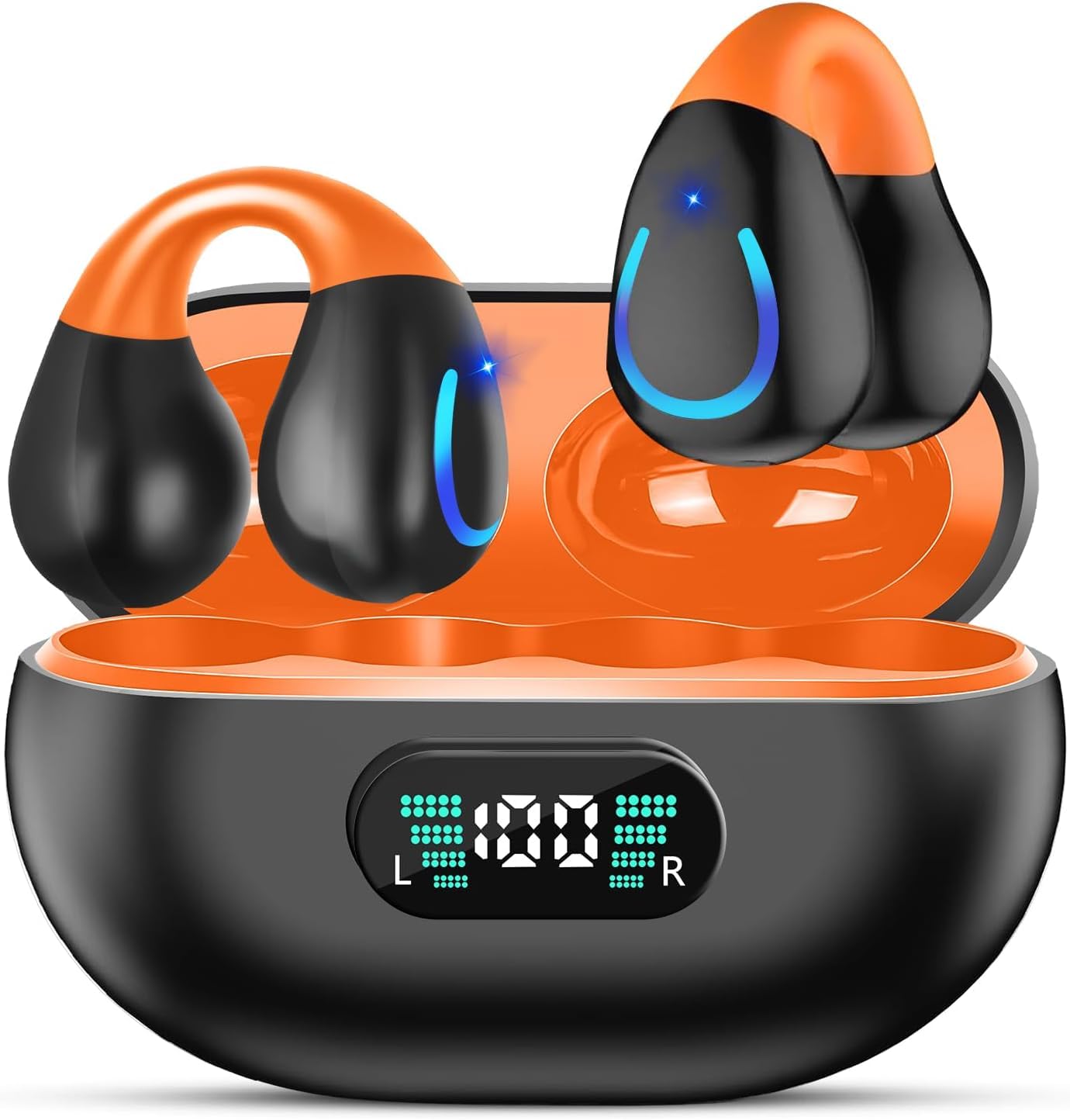 Fones De Ouvido Sem Fio Clip On Bluetooth 5.3 Bone Conduction Black