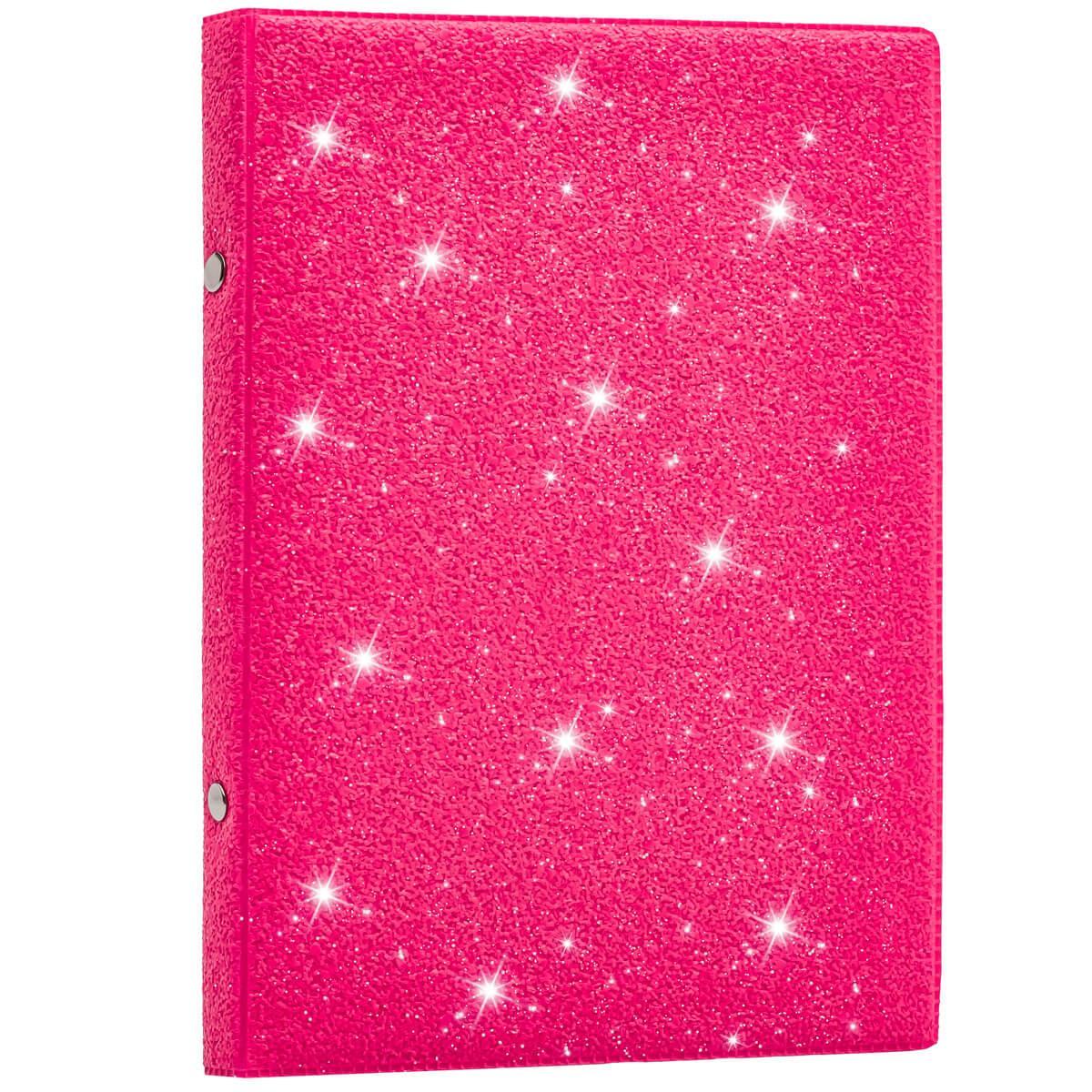 Encontraproduto.com.br - 1 Álbum Foto 20X25/40 Fotos Couro Ecológico Glitter Pink
