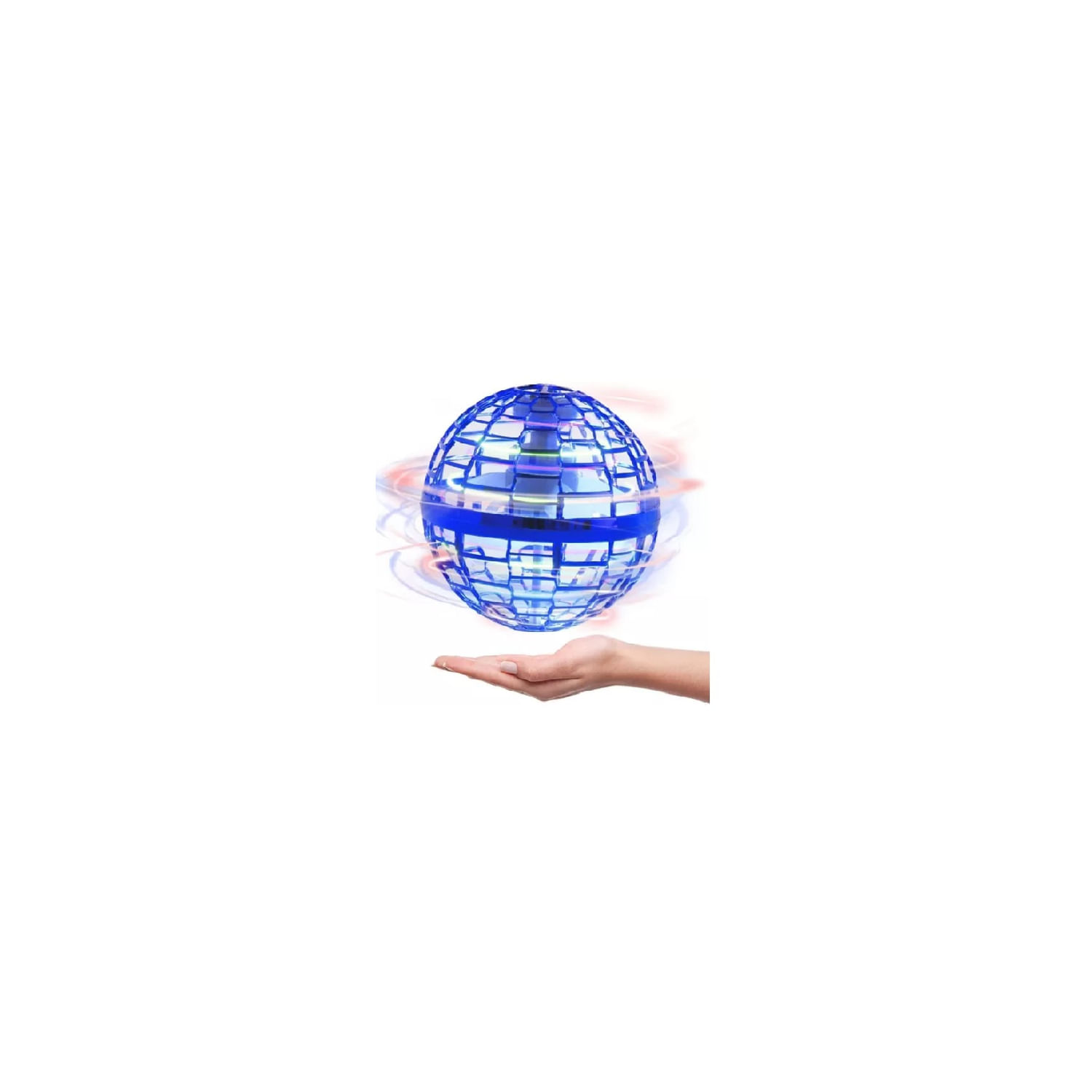 Mini Drone De Brinquedo Flying Led Sphere Ball Flynova Pro Blue