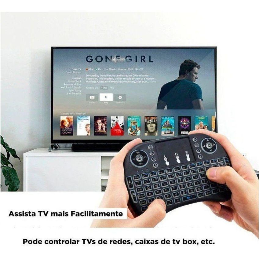 Mini Teclado Usb Wireless Touchpad Sem Fio Android Tv Smart - imagem 5
