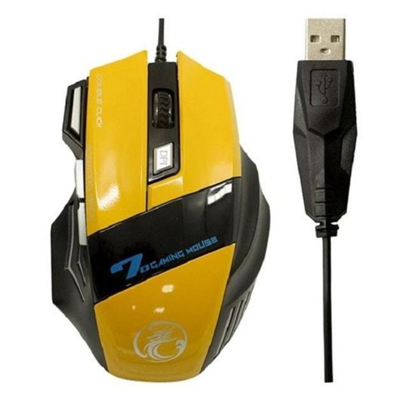 Mouse Gammer Usb 2400 Dpi Sports Yellow - imagem 3