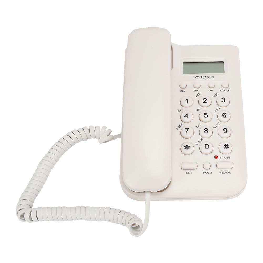 Telefone Yctze Kx-t076 Telefone De Mesa Inglês Com Fio Branco