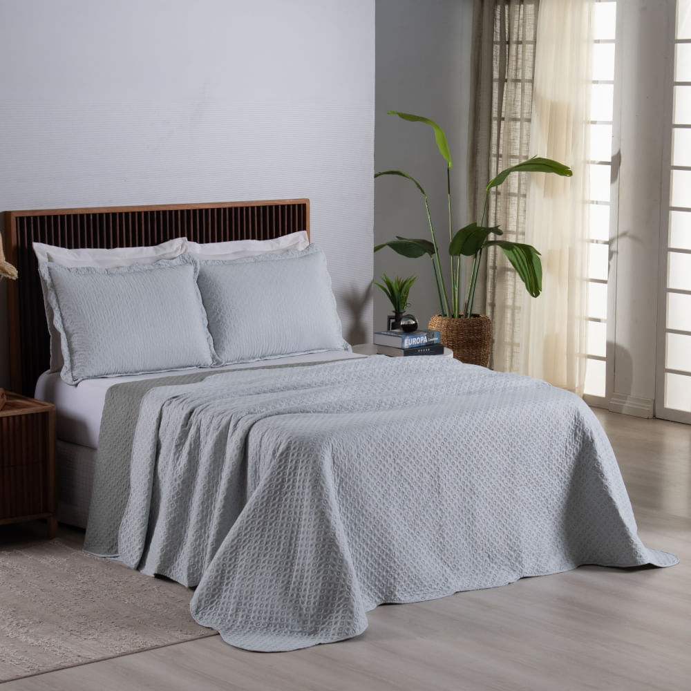 Kit Cobre Leito Colcha Solteiro Dupla Face Roma 2 Peças