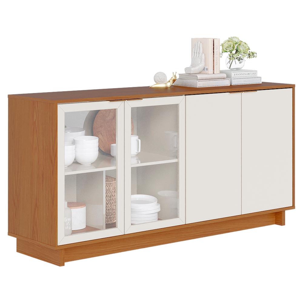 Balcao Aparador Buffet 4 Portas 160 Cm Vitoria Freijo Off White Colibri