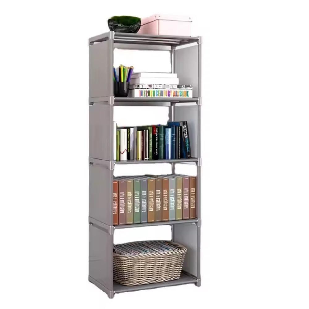 Estante Organizadora Modular Multiuso Lavanderia Casa Quarto Sala Biblioteca Porta Livro Roupas Produtos De Limpeza Cinza