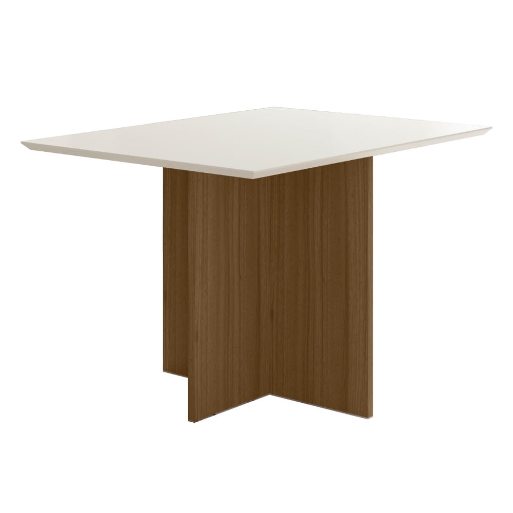 Mesa De Jantar Retangular Tampo Chanfrado Sem Vidro 120cm Helô Poliman Móveis
