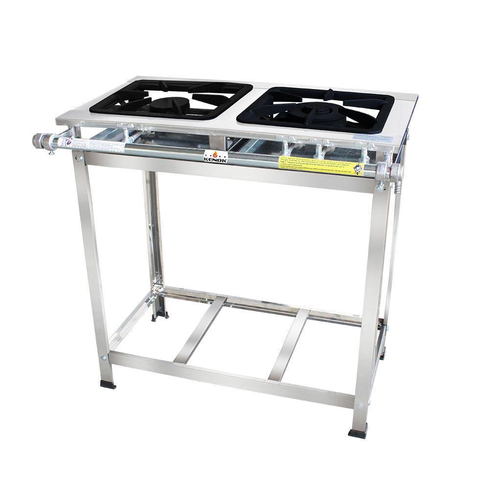 Fogão 2 Bocas Kenok Serv Baixa Pressão Inox - Bivolt - Fbse2b.840