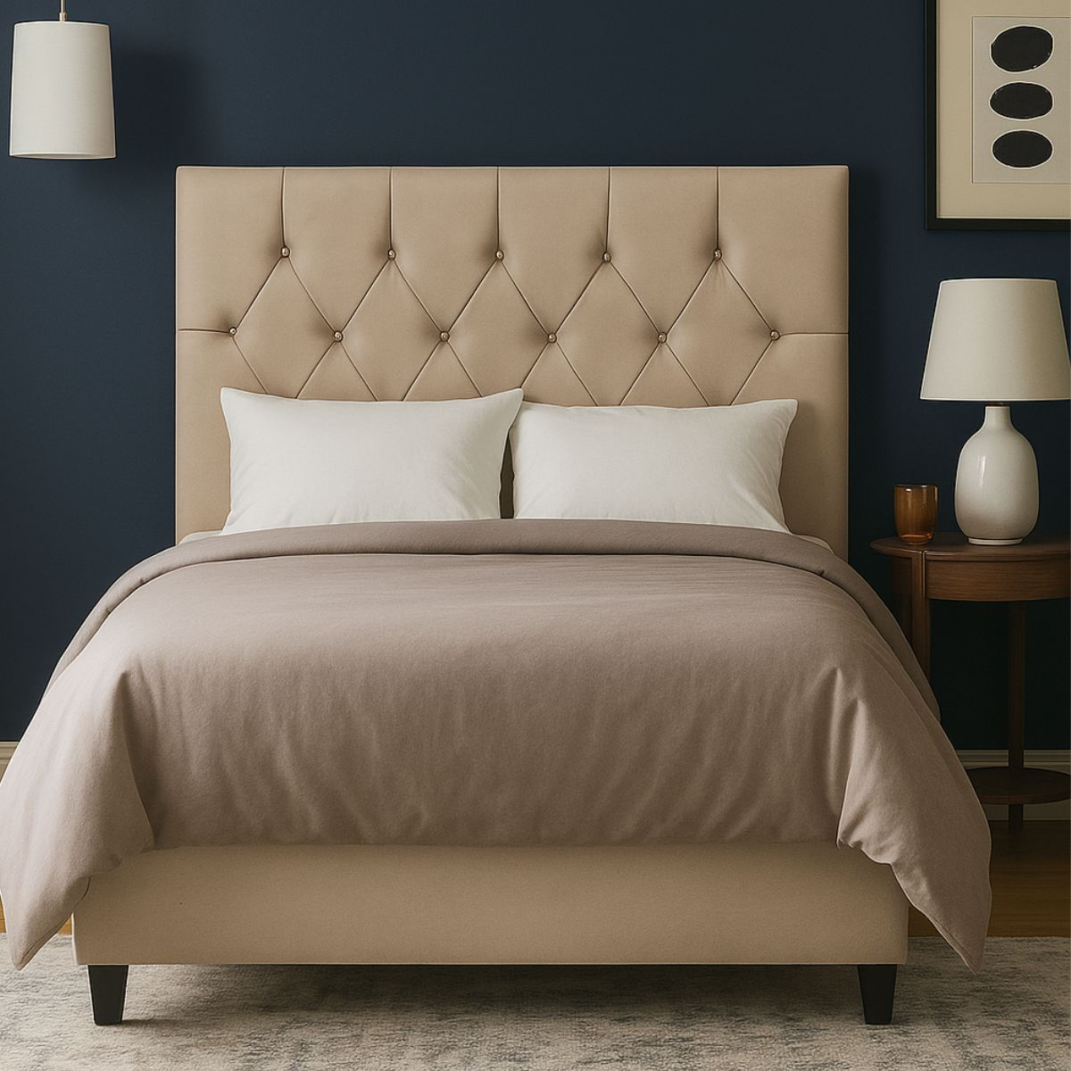 Cabeceira De Cama Box King 195 Cm Analu Com Frame Suede