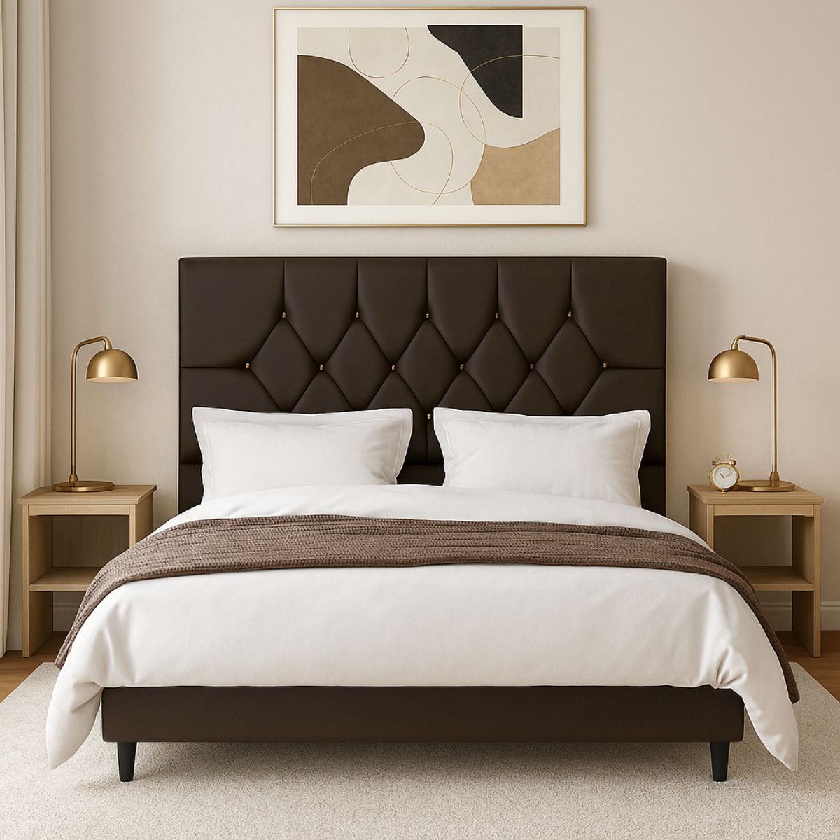 Cabeceira Para Cama Casal 140 Cm Analu Com Frame Suede