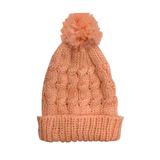 Touca De Tricô Com Pom Pom Frio Inverno - Salmão Unico