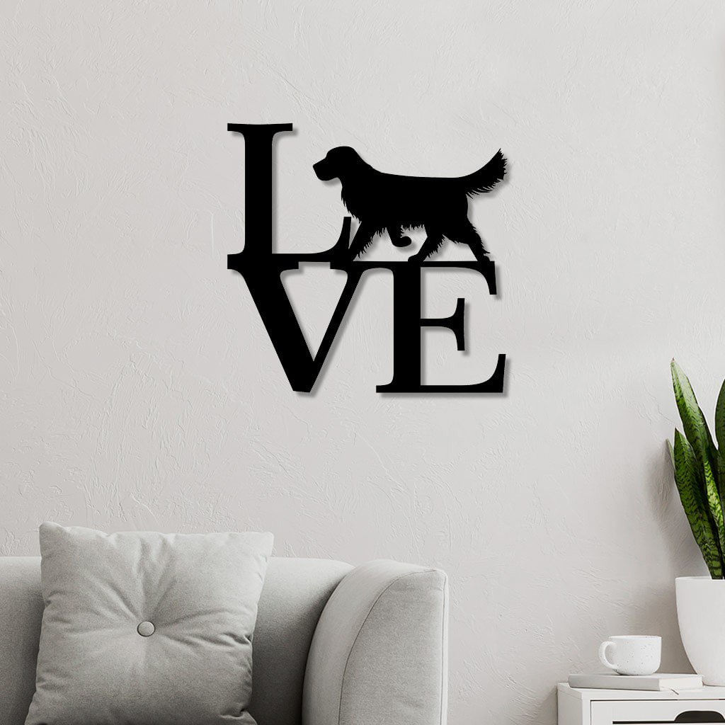 Escultura de Parede em MDF Love Labrador