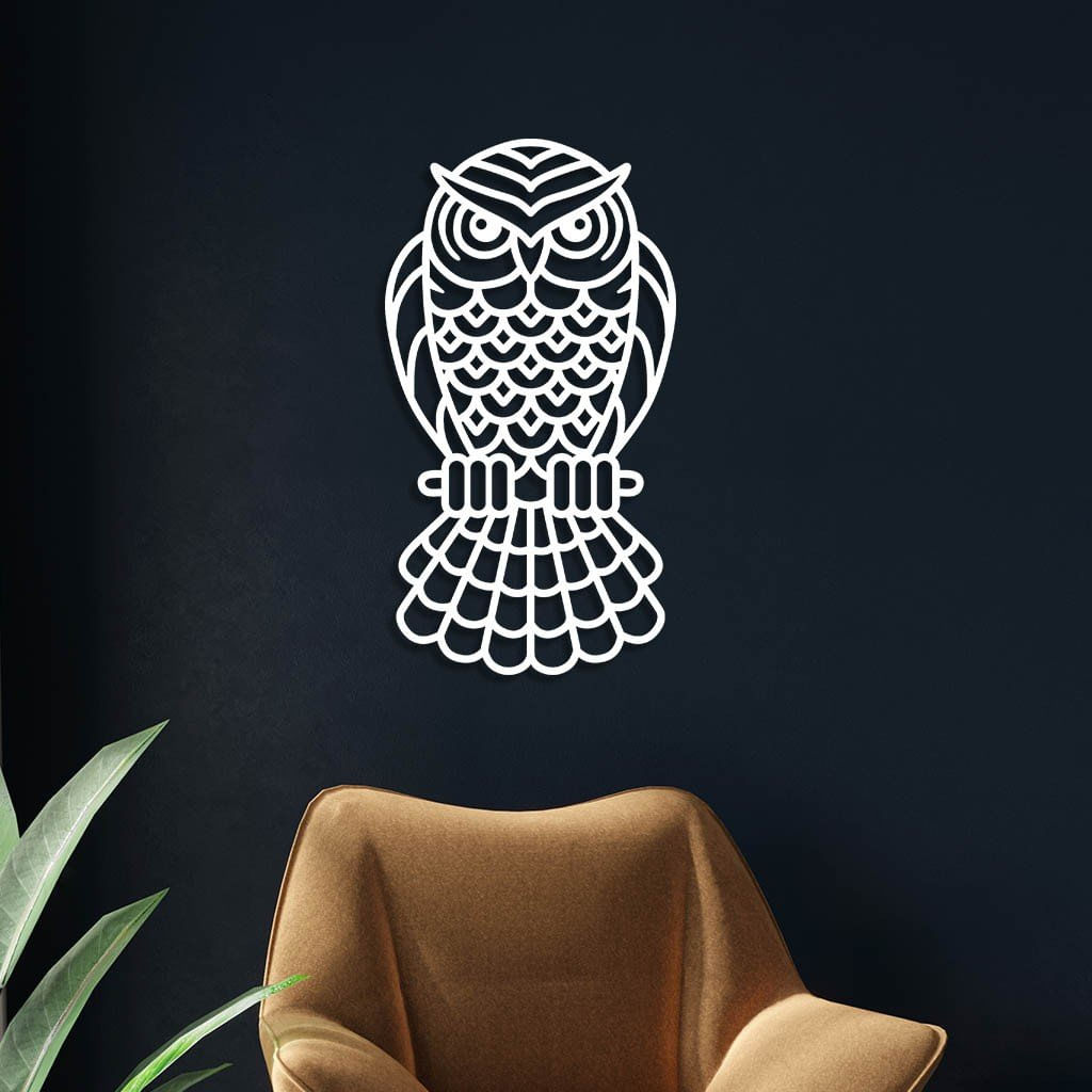 Escultura de Parede em MDF Coruja