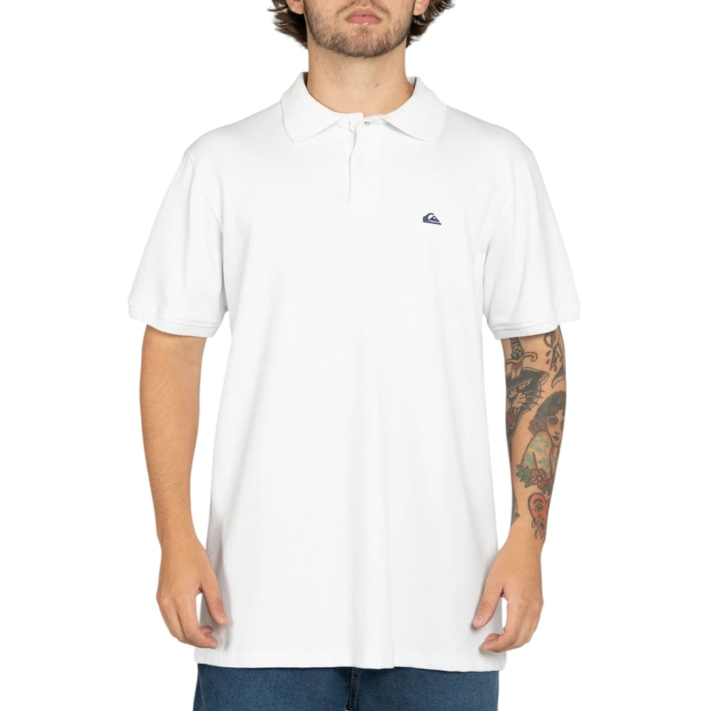 Camisa Polo Quiksilver Embroidery Piquet Branca