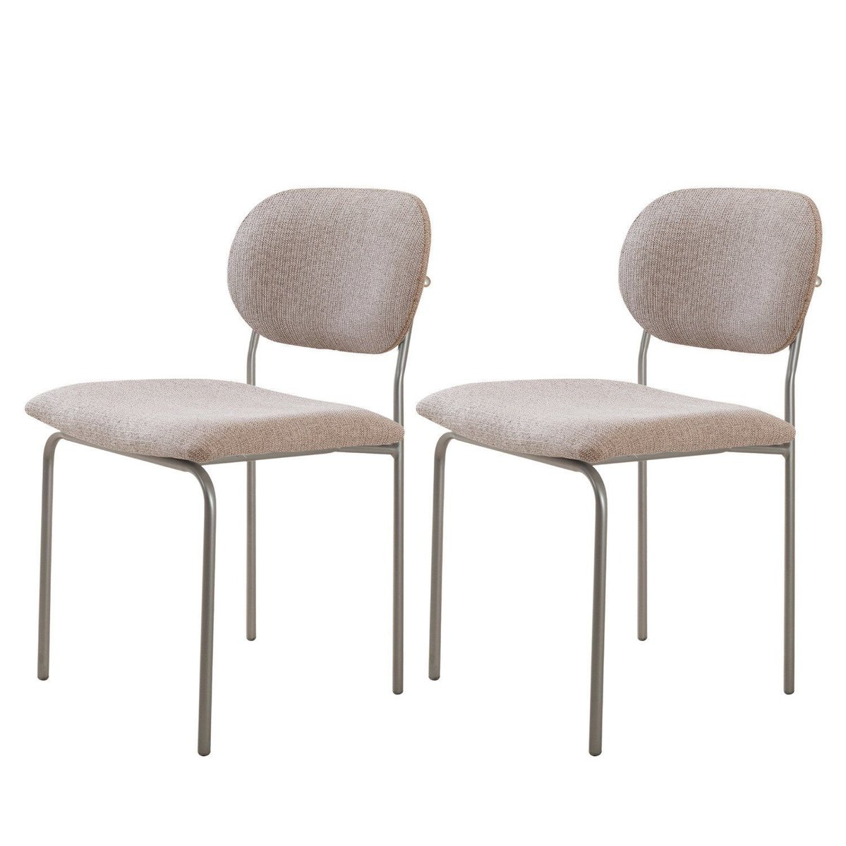 Conjunto Com 2 Cadeiras Em Metal Bless Brisa / Prata