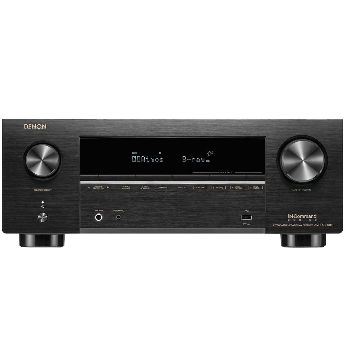 Receiver Denon Avr-x3800h Wifi Bluetooth 105w Av 8k Áudio 3d Com Heos  Integrado E Dolby Atmos