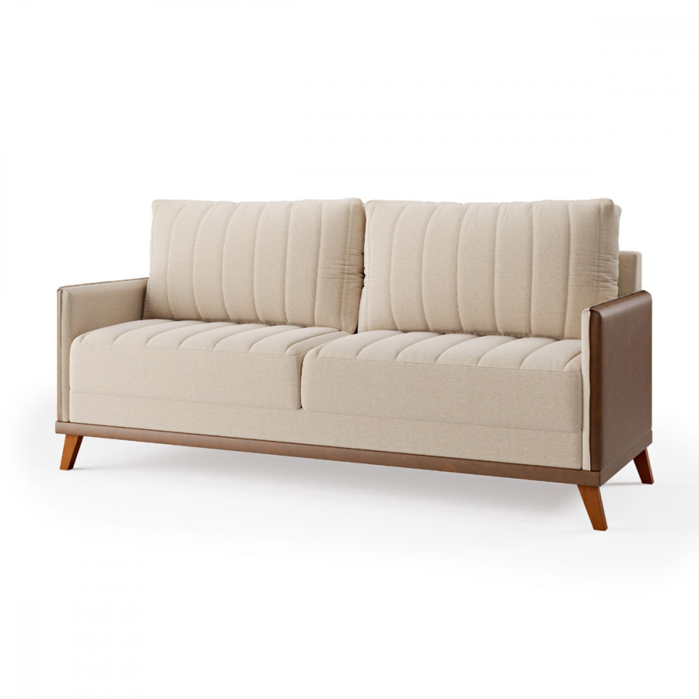 Sofá Living Concept 2,00m Linho Bronze Viero